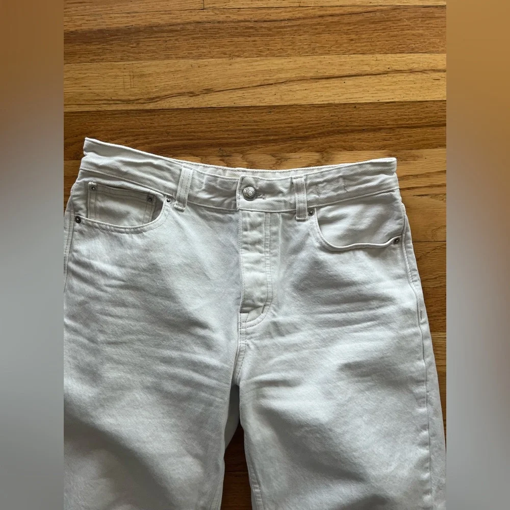 Madewell The Darted Barrel-Leg Jean Petite Size 25 in White - Picture 3 of 6